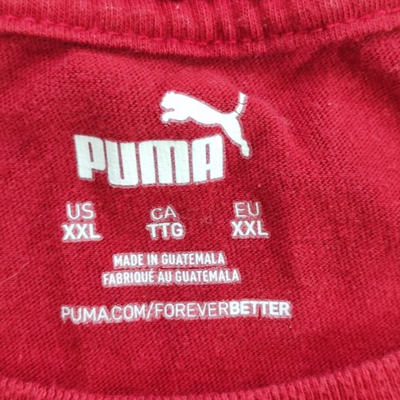 Puma short sleeve cotton T-shirt red with graphic design men's size XL - Picture 5 of 8